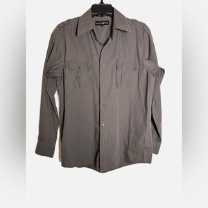Beverly Hills Polo Club Brown Button Down Shirt